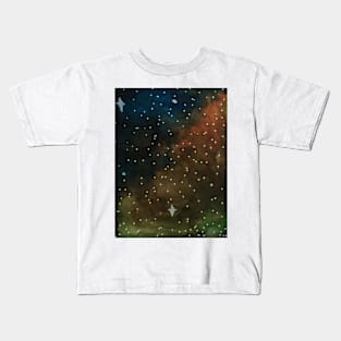 Blue and Green Galaxy Kids T-Shirt